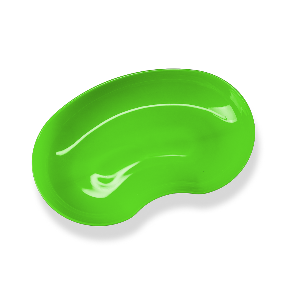 Plato de plástico para riñones, color lima, verde claro, 24 cm, 600 ml, Med-Comfort