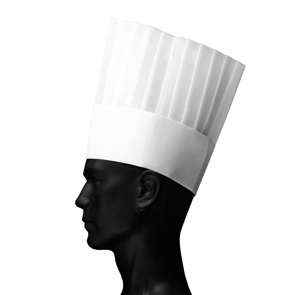 Gorro de cocinero desechable PROFI, papel: comprar el gorro de cocinero como protección desechable para la cabeza.