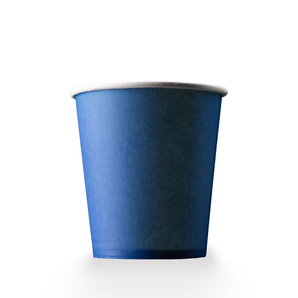 Vaso de enjuague bucal de papel duro, 190 ml, color azul, blanco