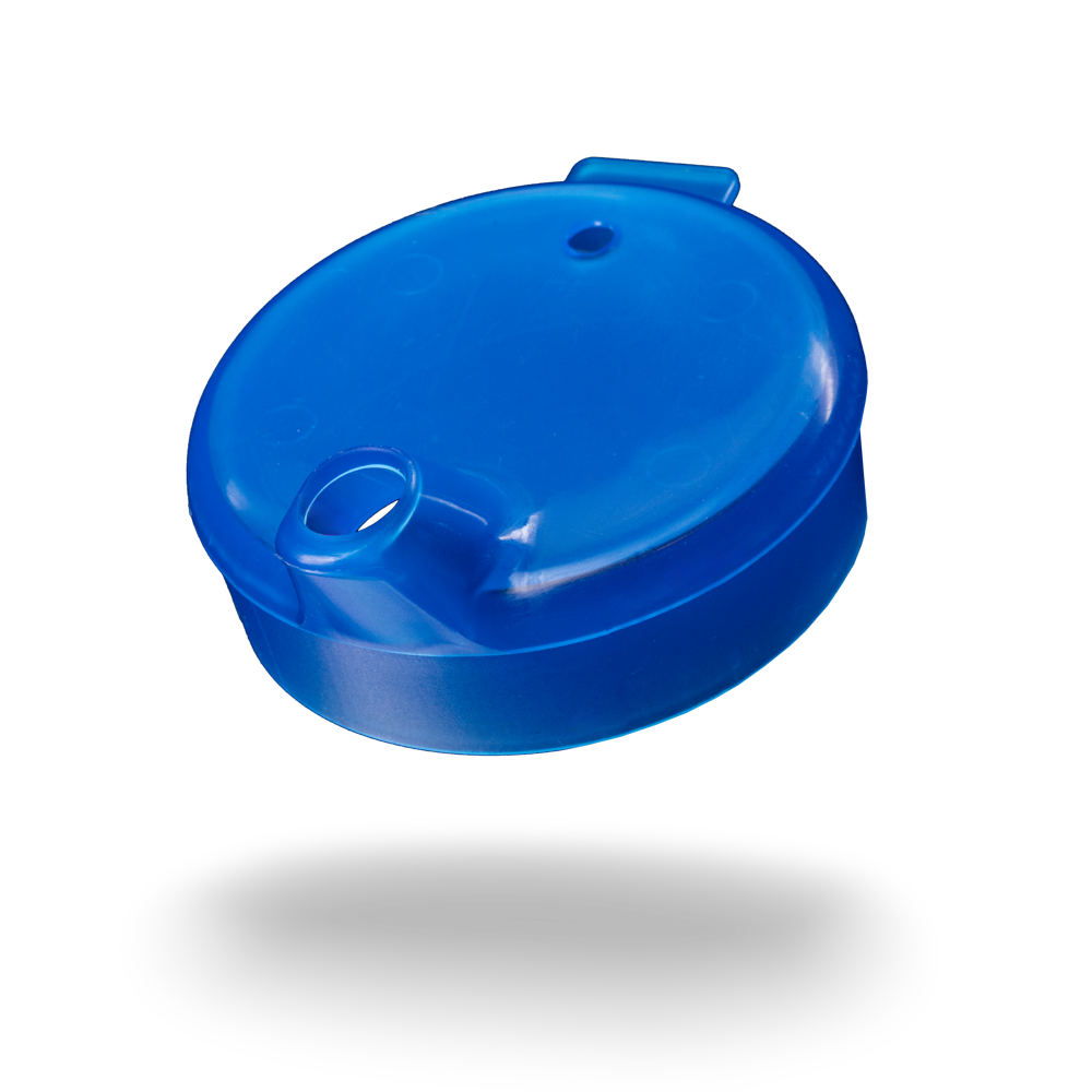Tapa de taza de pico de PP, azul, 12x10 mm para 250 ml: comprar tapa de polipropileno para taza de pico como material para pacientes.