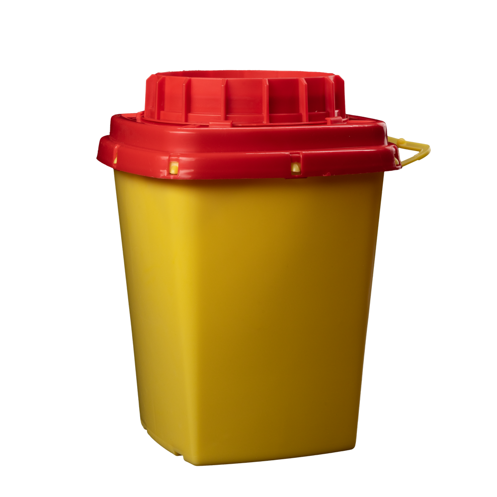 CP Caja de eliminación de jeringuillas, 3,4 l: comprar una caja de eliminación de jeringuillas autoclavable para la eliminación segura de cánulas, jeringuillas, hojas de bisturí y objetos punzantes.