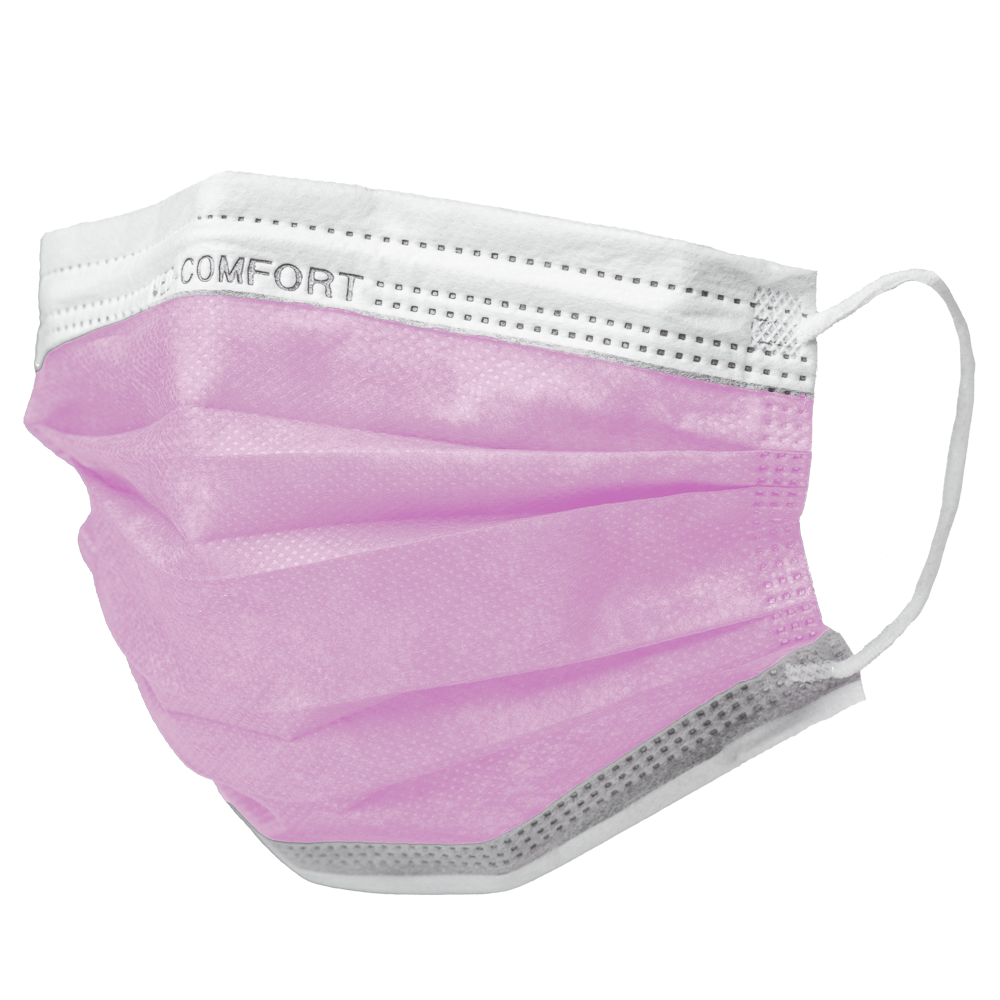 Mascarilla quirúrgica, rosa, tipo IIR, Med-Comfort: comprar protección bucal y nasal como mascarilla médica.