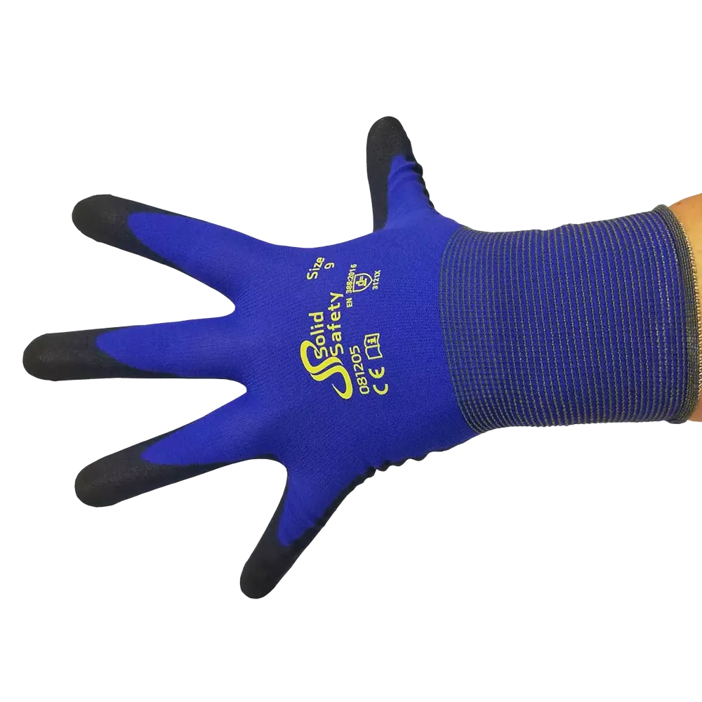 Guante de montaje, talla 8, gris, SolidSafety Tough Fine Touch: comprar guante de seguridad industrial ultraligero como EPI.