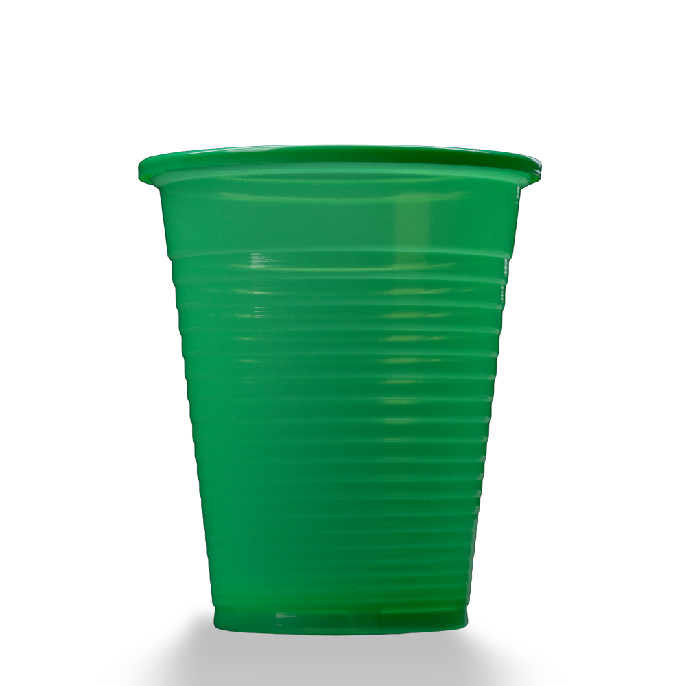 Vaso de enjuague bucal de PE, 180 ml, color verde-opaco, polietileno: comprar vaso de enjuague bucal de PE resistente y antideslizante con borde redondeado para tratamientos dentales.