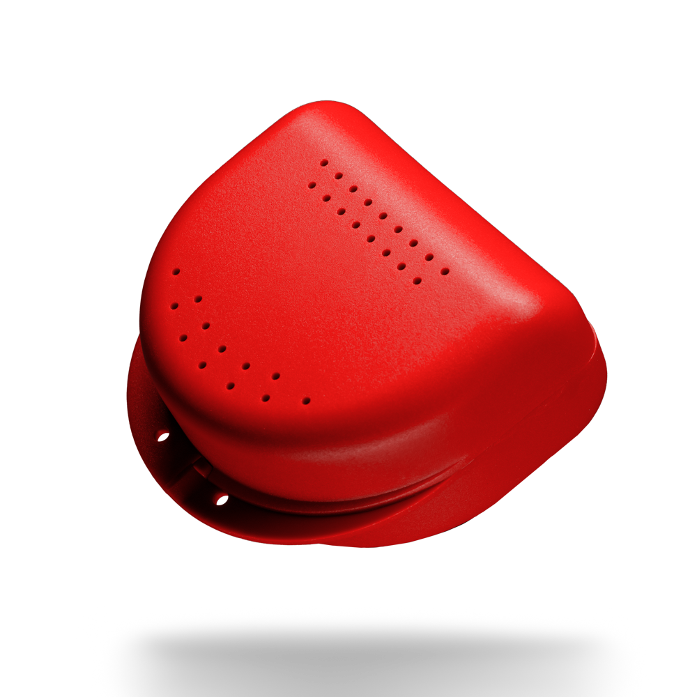 Caja de PP para aparatos dentales para adultos, 80 x 80 x 45 cm, rojo, polipropileno: comprar una caja de aparatos dentales robusta y resistente para guardar los aparatos.