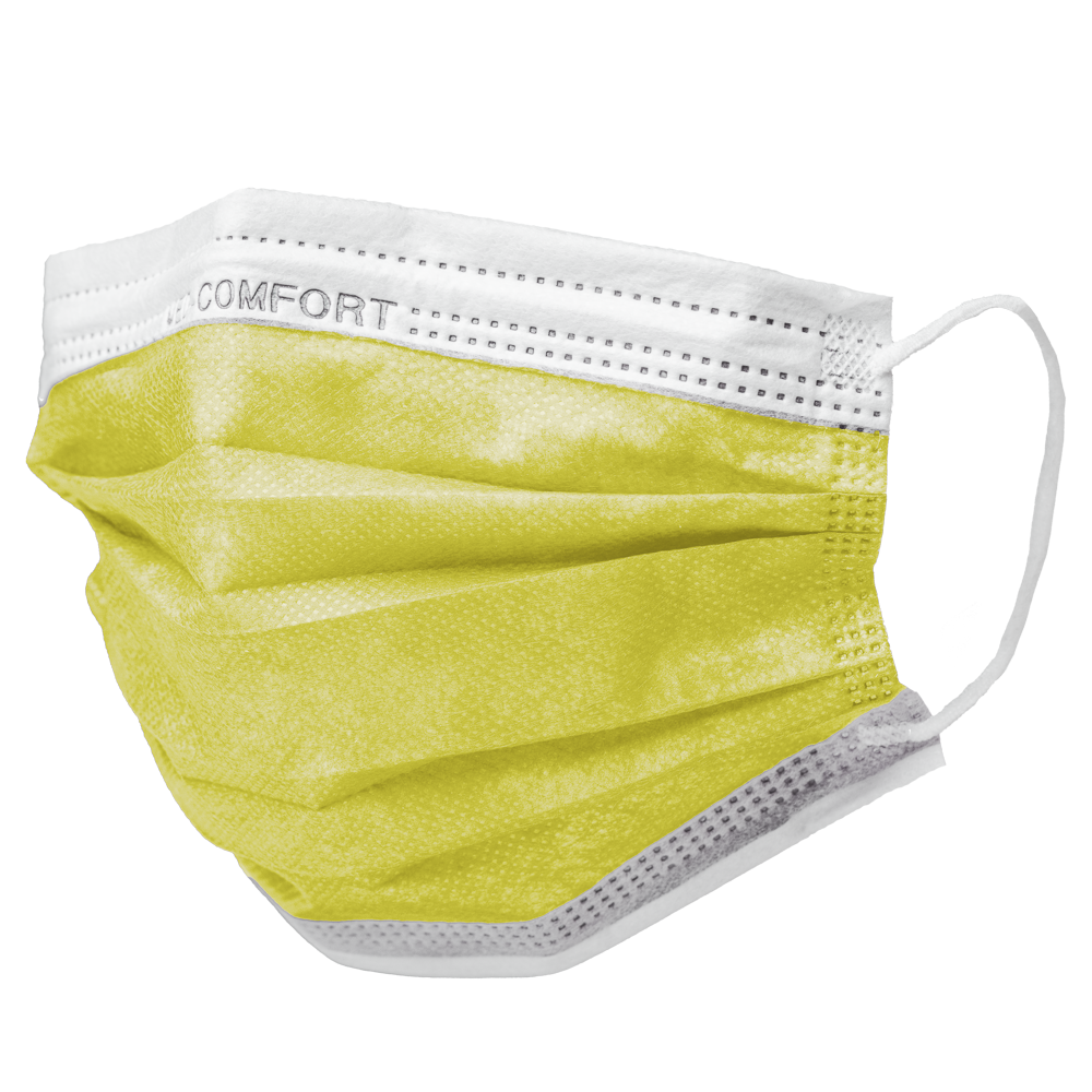Mascarilla quirúrgica, amarilla, tipo IIR, Med-Comfort