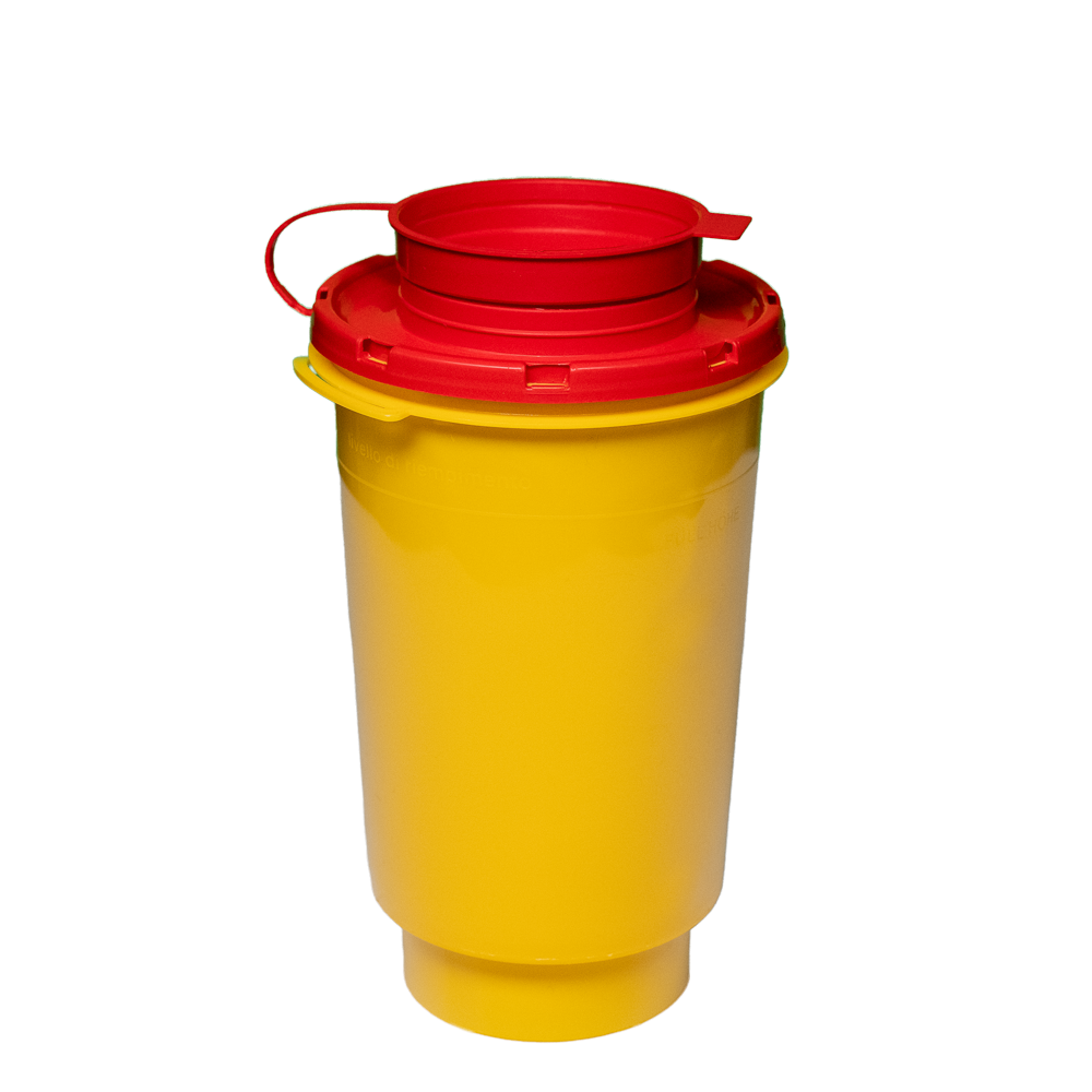 Caja de eliminación de cánulas CP, 0,6 l: comprar caja de eliminación de jeringas autoclavable para la eliminación segura de cánulas, jeringas, hojas de bisturí, así como objetos punzantes.