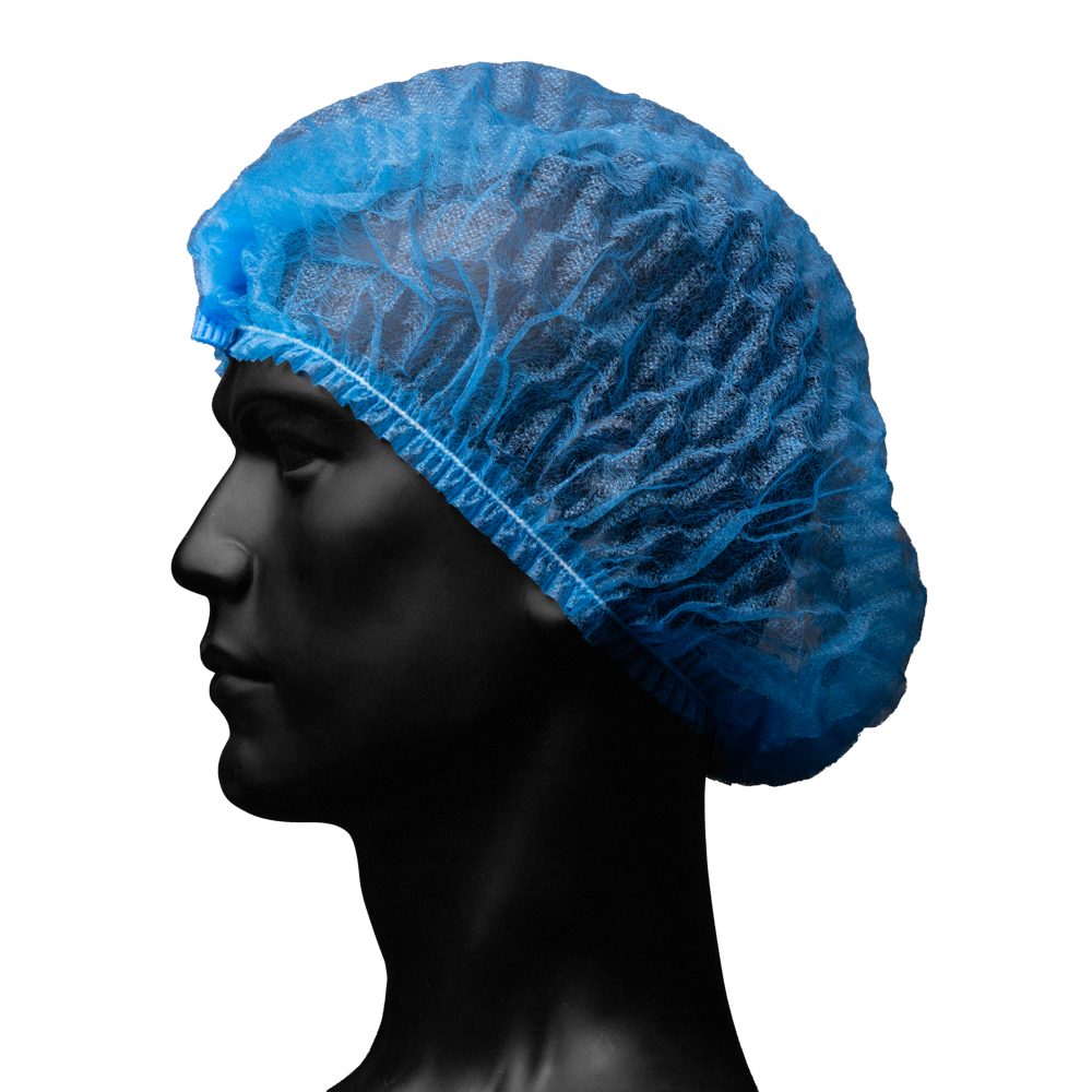 Gorros con clip, talla M, diámetro 52 cm, azul, Med-Comfort: comprar protección higiénica desechable como EPI adecuado para el sector alimentario.