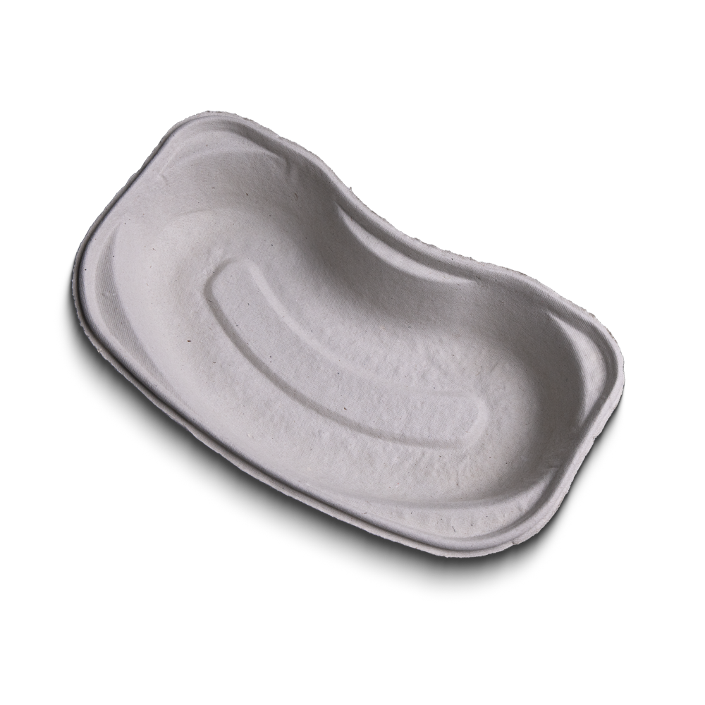 Bandeja renal de fibra desechable, blanca, 252 x 150 x 48 mm, 700 ml