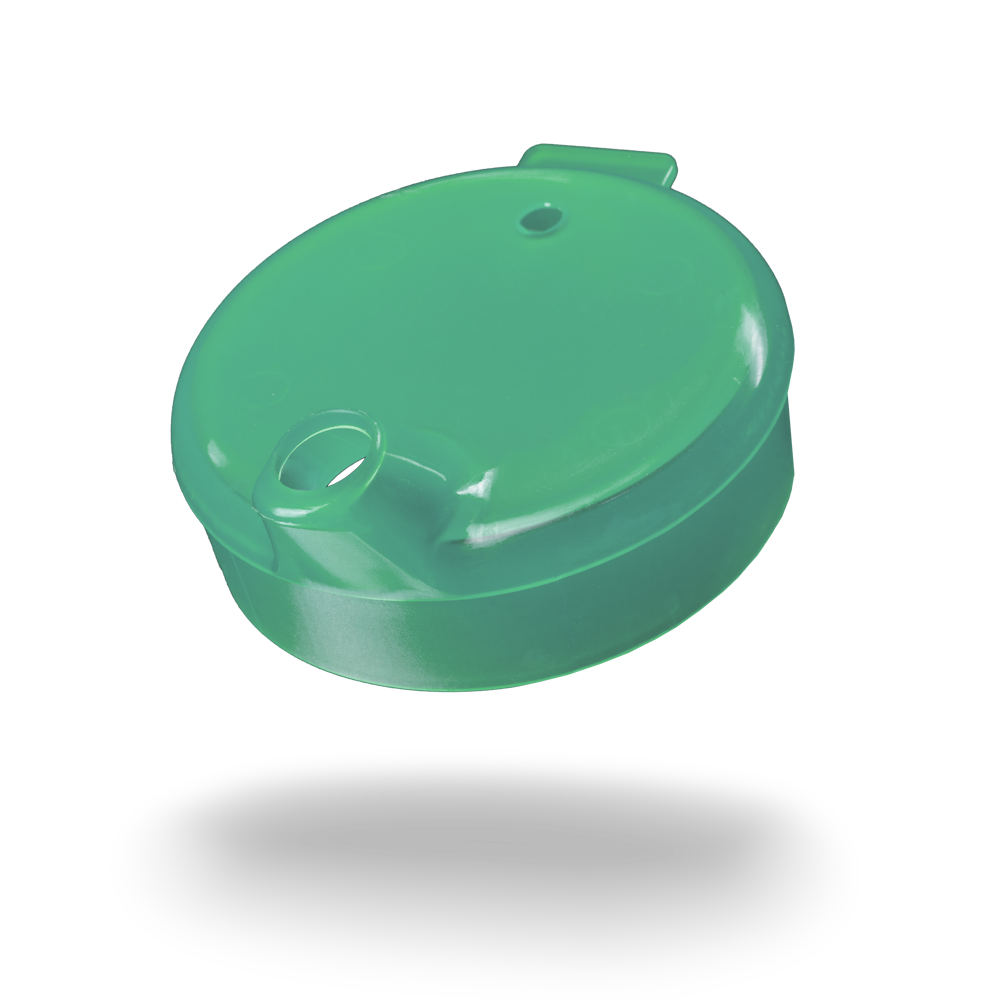 Tapa de taza de pico de PP, verde, 12x10 mm para 250 ml: comprar tapa de polipropileno para taza de pico como material para pacientes.