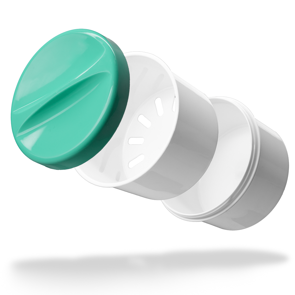 Vasos desechables de PP para dentaduras postizas, blanco, verde, 250 ml de capacidad
