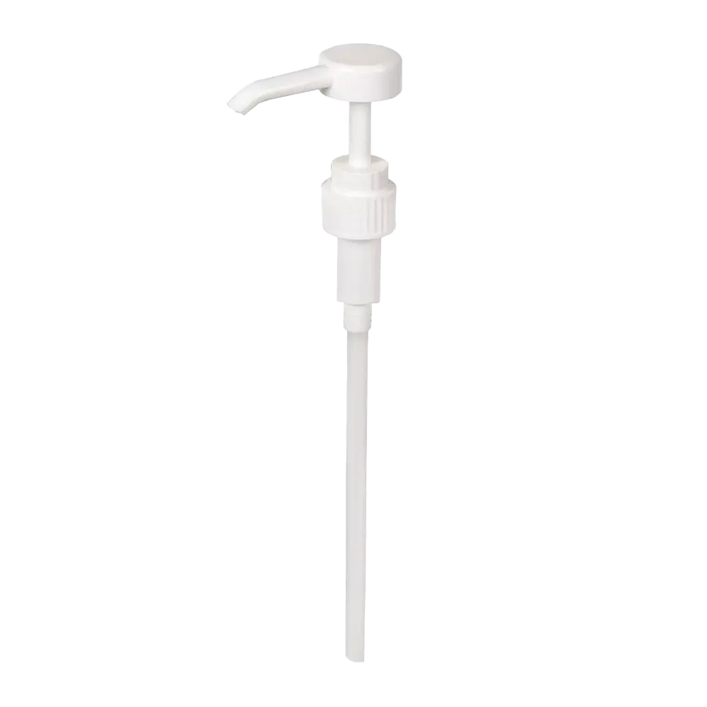 Bomba dosificadora de plástico, blanca: comprar bomba para dosificar botellas desinfectante, adecuada para botellas de 0,5 o 1 litro, como accesorio.