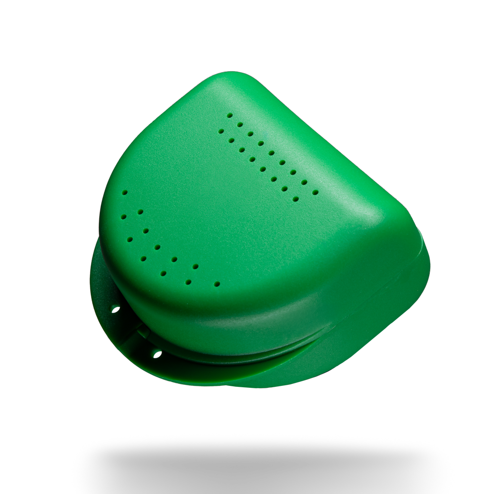 PP Caja de aparatos dentales para adultos, 80 x 80 x 45 cm, verde-opaco, polipropileno: comprar una caja de aparatos dentales estable y robusta para guardar los aparatos.
