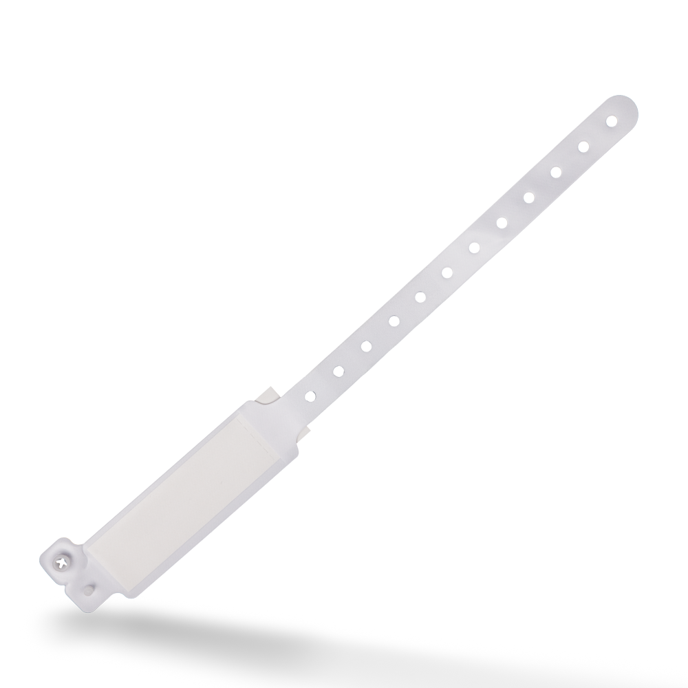 Muñequera de material de pvc para pacientes adultos, color blanco, 242 x 25 mm
