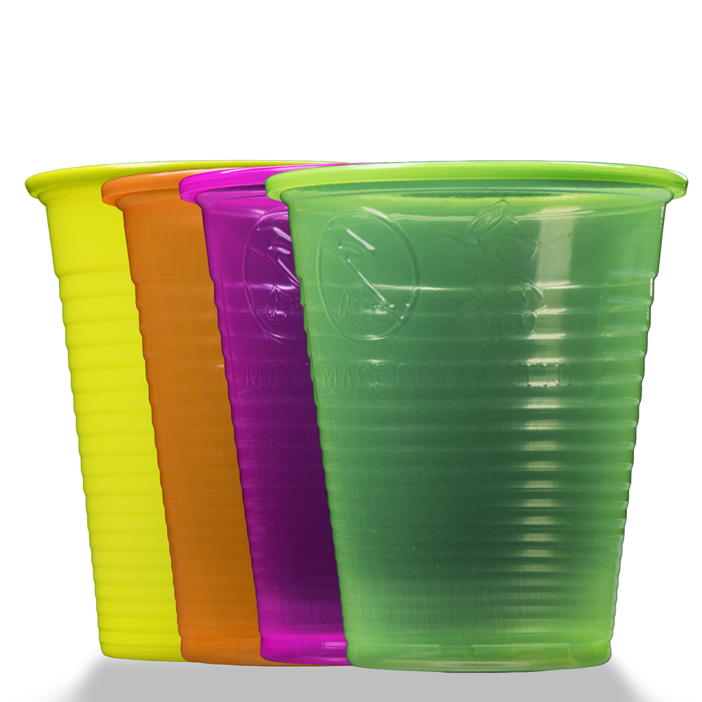 Mundspülbecher Tutti Frutti, 800 Stück, ca. 180 ml, diverse Farben