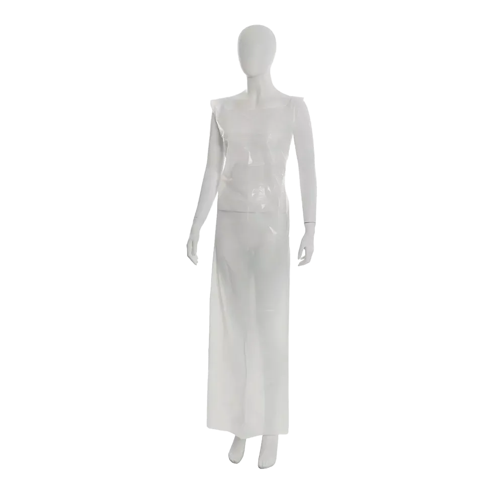 Delantales desechables, blanco, superficie lisa, 80 x 160cm, polietileno, Med-Comfort