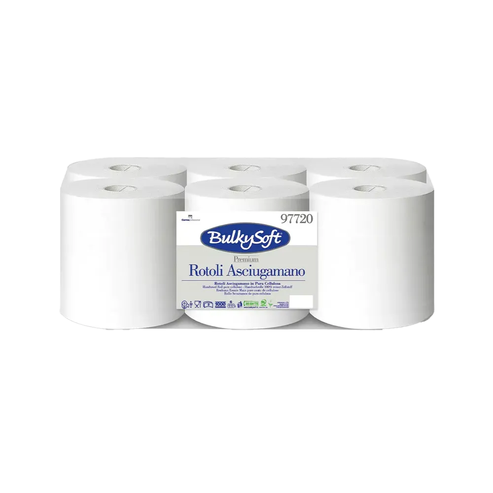 Rollos de toallas de mano, 6 rollos, BulkySoft Premium