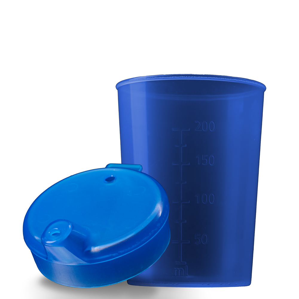 Taza de pico de PP superior e inferior SET, azul, 50 x 250 ml