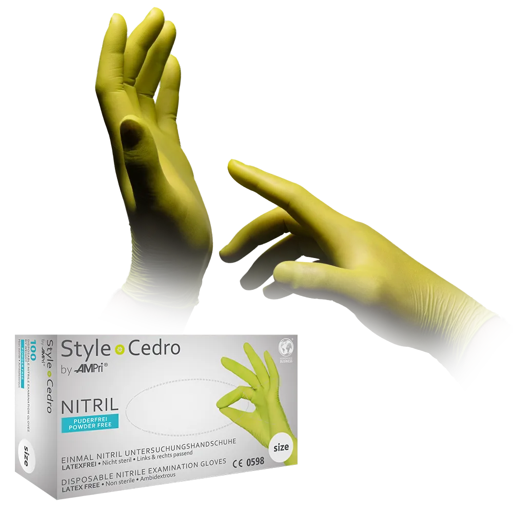 Guantes de nitrilo, cedro, talla M, sin polvo, estilo Cedro de Med-Comfort