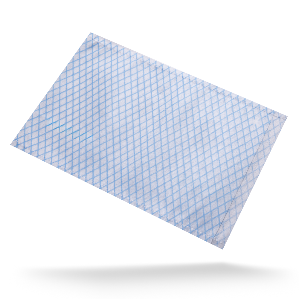 Franela desechable, blanca, vellón azul, Eco-Plus: comprar franela desechable de vellón como un práctico producto de un solo uso.