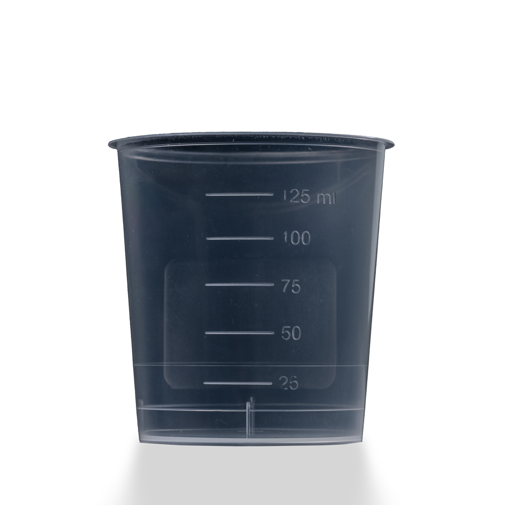 Recipiente de recogida de orina de PP sin tapa, 125 ml, color transparente