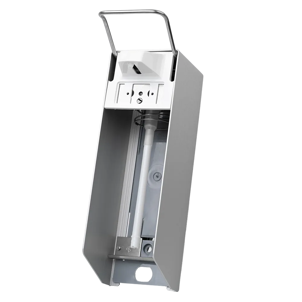 Dispensador de pared para 1000 ml desinfectante y jabones líquidos, 320 x 94 x 160 mm, palanca corta