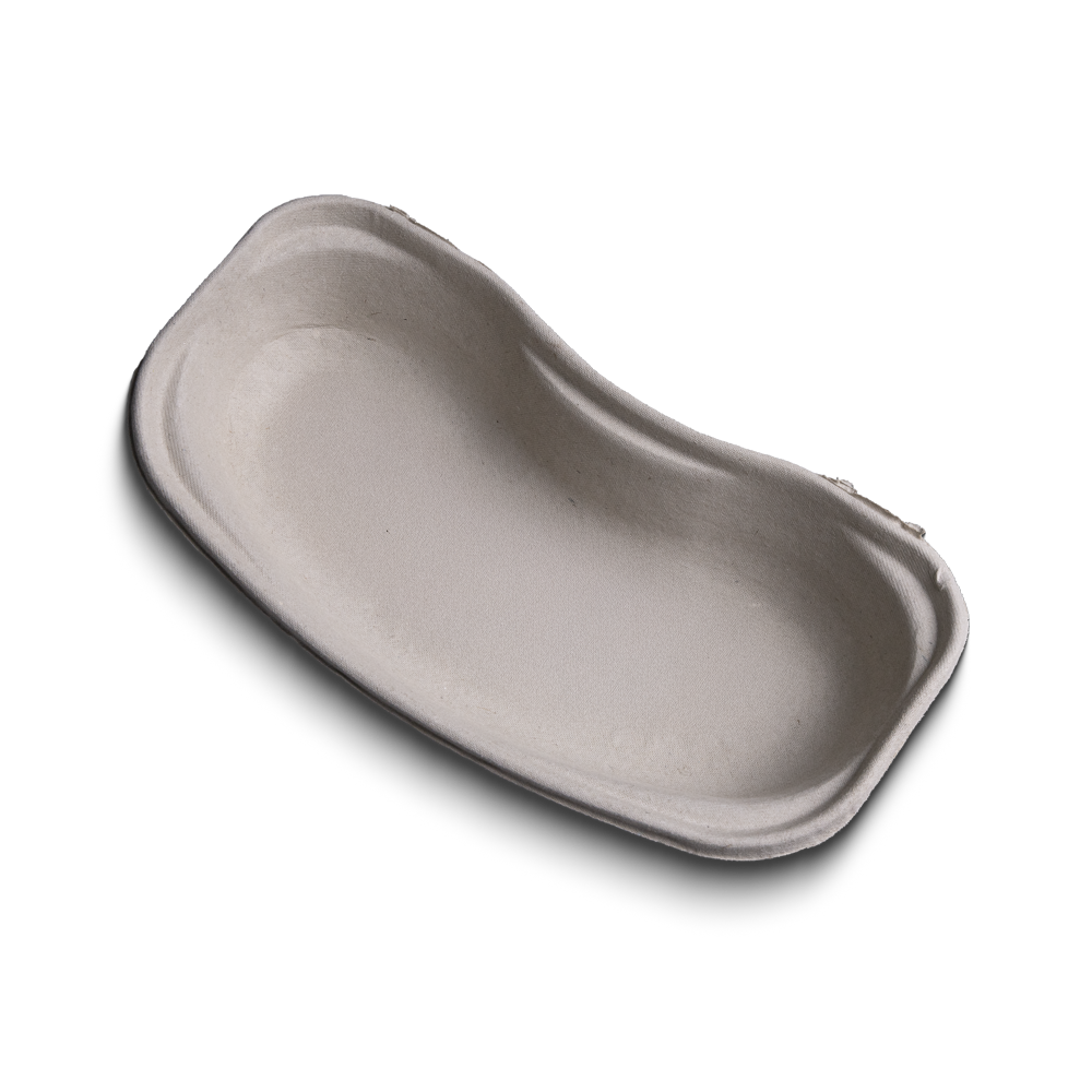 Bandeja de riñón de fibra desechable, gris, 255 x 150 x 45 mm, 700 ml