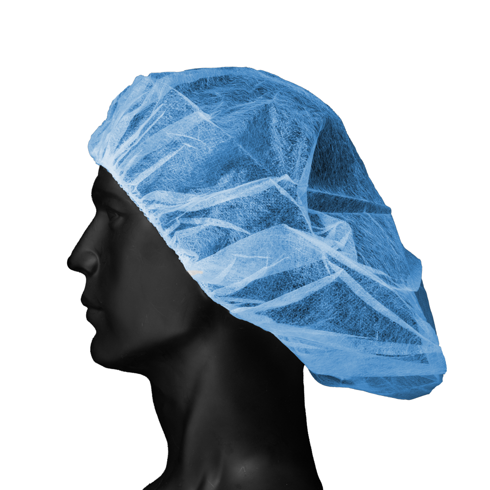 Gorro de barette, polipropileno, talla M, azul claro, Med-Comfort: comprar gorro desechable para protección higiénica.