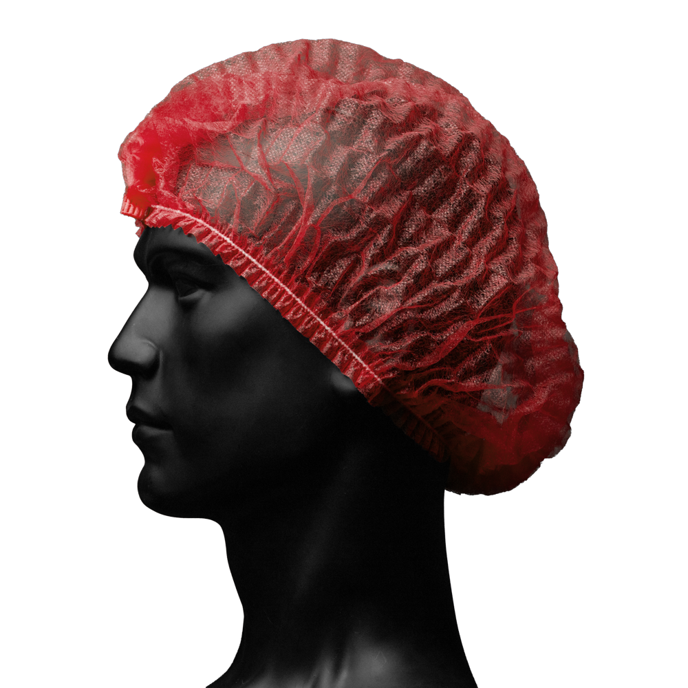 Gorros con clip, talla M, diámetro 52 cm, rojo, Med-Comfort: comprar protección higiénica desechable como EPI adecuado para el sector alimentario.