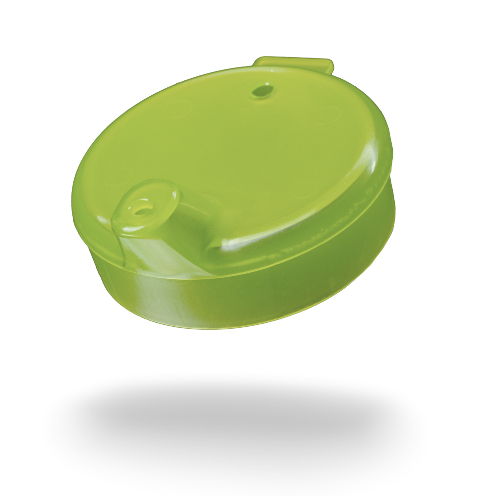Tapa de taza de pico de PP, amarillo, 4x4 mm para 250 ml: comprar la tapa de polipropileno para taza de pico como material para pacientes.