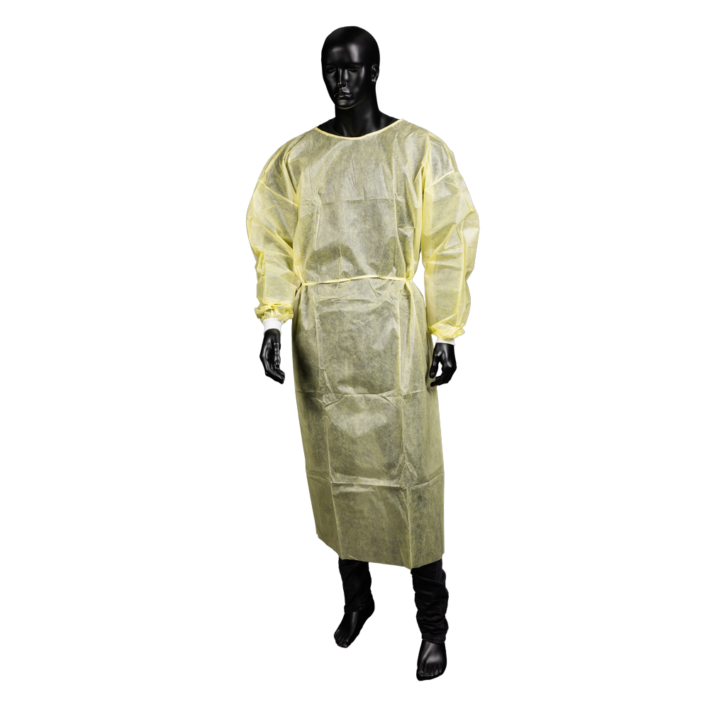 PP Bata de visita desechable, talla XL, XXXL, extra grande, color amarillo, no tejida, Med-Comfort: comprar bata desechable para atar, con puños de tricot para un ajuste seguro en el brazo.