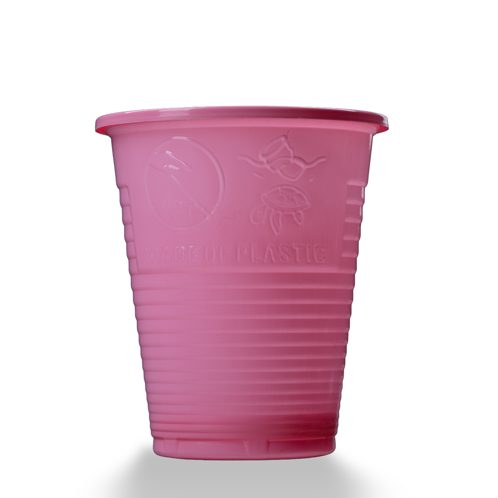 Vaso de enjuague bucal de PE,180 ml, color rosa, polietileno: comprar vaso de enjuague bucal de PE resistente y antideslizante con borde redondeado para tratamientos dentales.