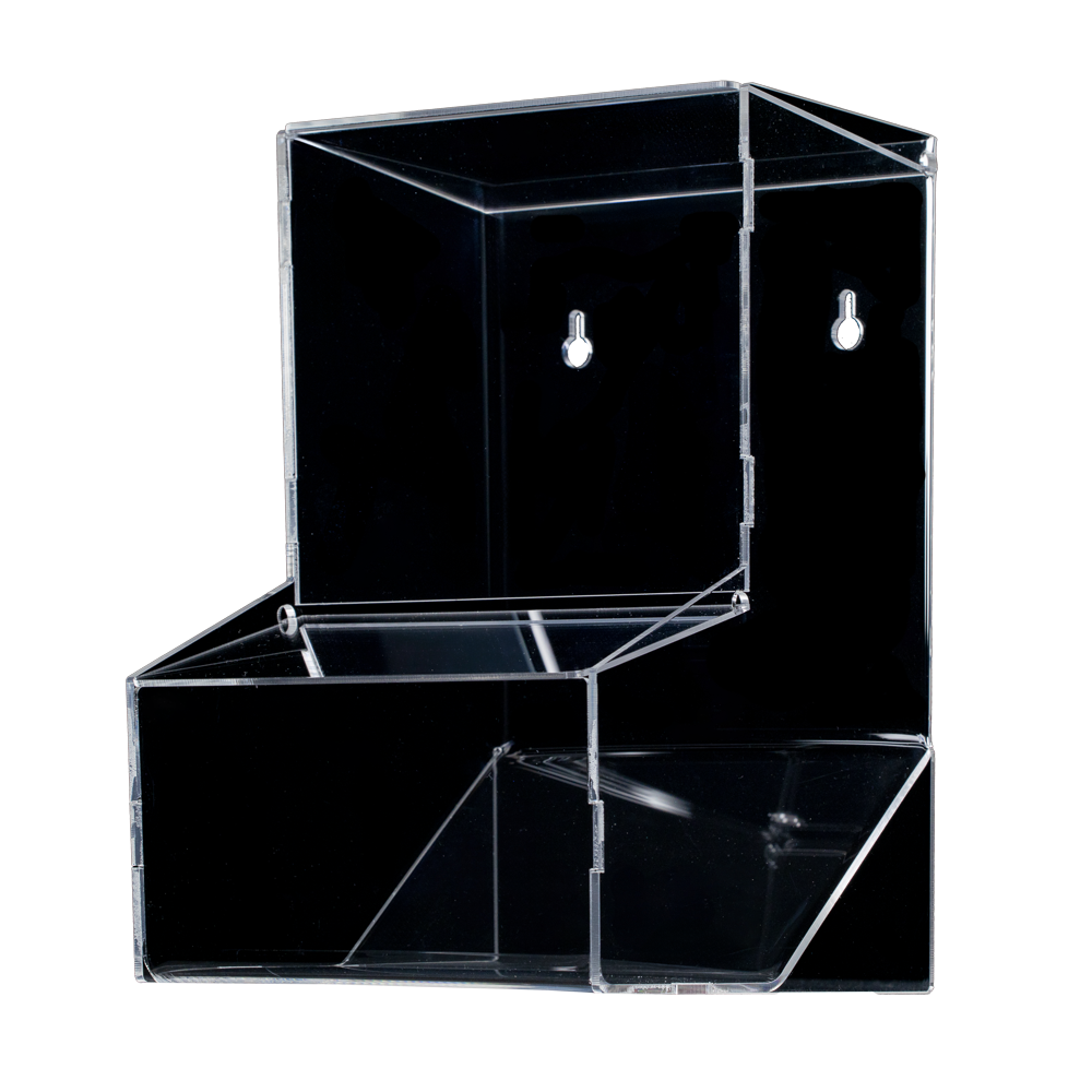 Dispensador universal, 172 x 270 x 190 mm, transparente, acrílico